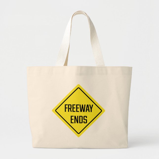 Freeway Ends Sign Jumbo Tote Bag Stoffbeutel (Vorne)