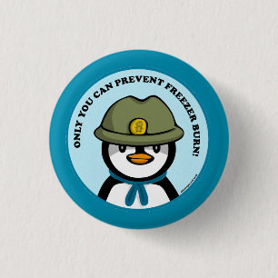 Freezie der Pinguin sagt Button