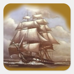Fregatte"alter Ironsides" USS-Konstitution Quadratischer Aufkleber