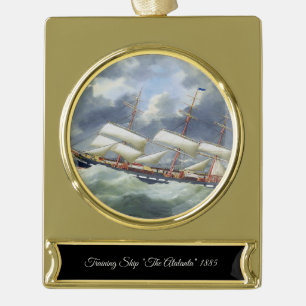Fregatte Trainingsschiff Atalanta 1885 Banner-Ornament Gold