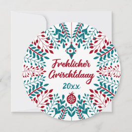 Frehlicher Grischtdaag, Pennsylvania Dutch Xmas Feiertagskarte