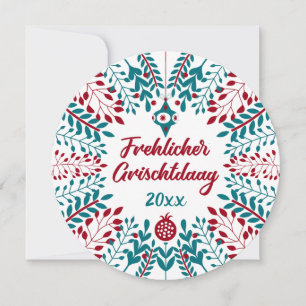 Frehlicher Grischtdaag, Pennsylvaniadeutsch Weihna Feiertagskarte
