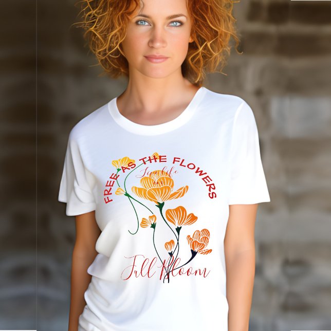 Frei als Blume Yellow Orange Ginkgo Blossom T-Shirt (Von Creator hochgeladen)