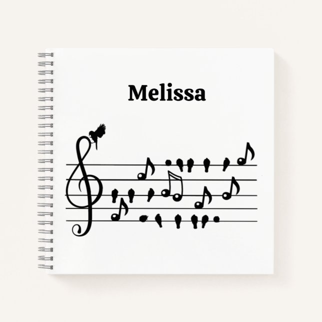 Frei als Vogel, Singvögel Schauspiel als musikalis Notizbuch (Vorderseite)