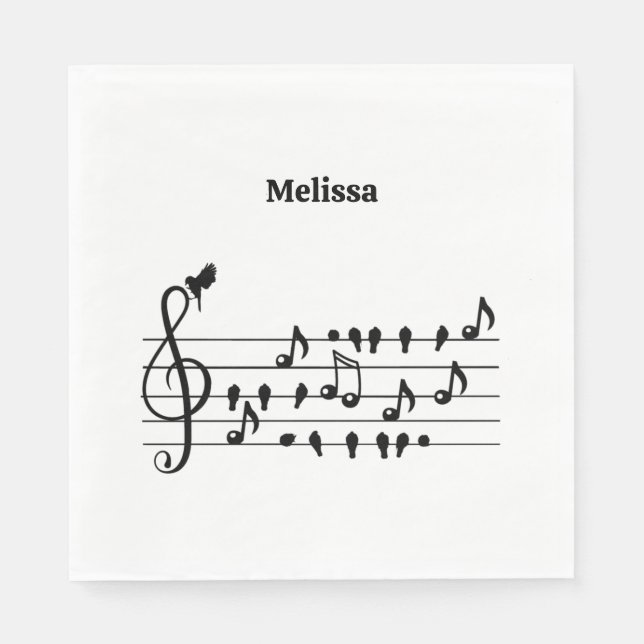 Frei als Vogel, Singvögel Schauspiel als musikalis Serviette (Vorderseite)