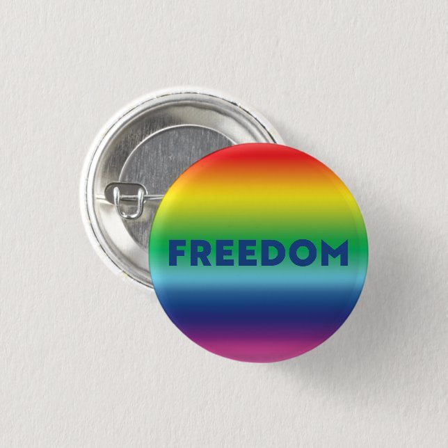 Frei-blaue Typografie Regenbogenverlauf Button (Vorne & Hinten)