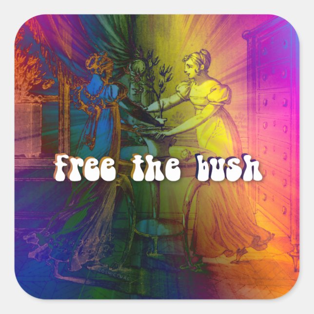 Frei Bush Quadratischer Aufkleber (Vorderseite)