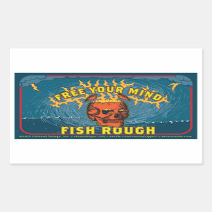 Frei deinen Geist! Fisch roh! (Blatt mit 4 Aufkleb Rechteckiger Aufkleber