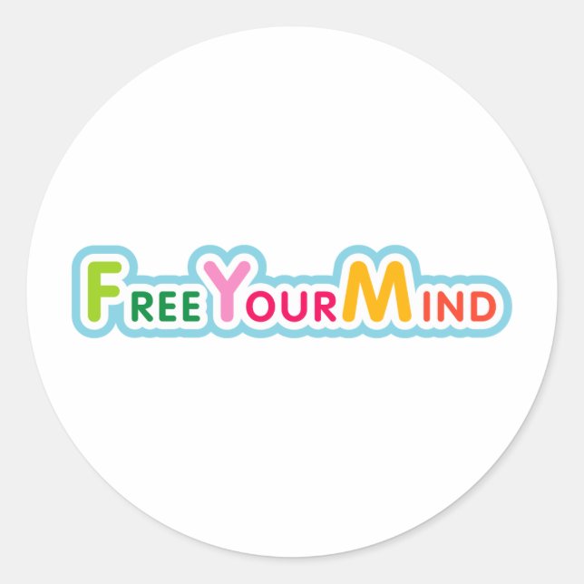 Frei deinen Geist Runder Aufkleber (Vorderseite)