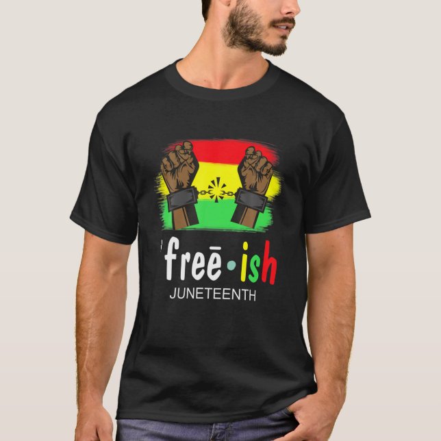 Frei-Englisch Junenth Schwarze Geschichte seit 186 T-Shirt (Vorderseite)