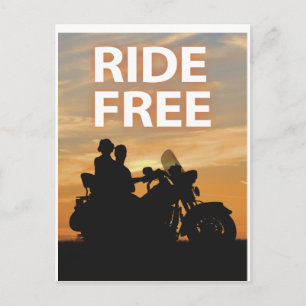 Frei fahren postkarte