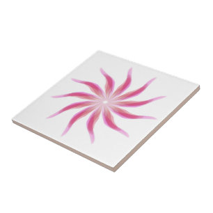 Frei fließende Blumenpracht in rosa Blättern Kunst Fliese