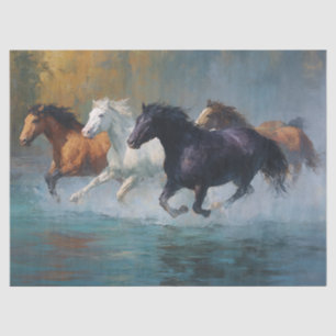 Frei Galloping Pferde Dekoupage Seidenpapier