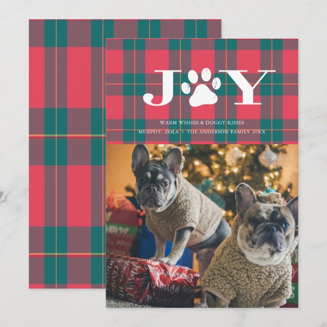 Frei gefüllte Paws Pet Foto Holiday Card Einladung (Vorne/Hinten)