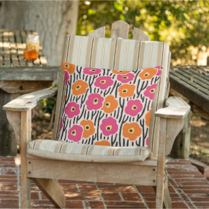 Frei gehaltene Blume Muster Hot Pink und Orange Kissen