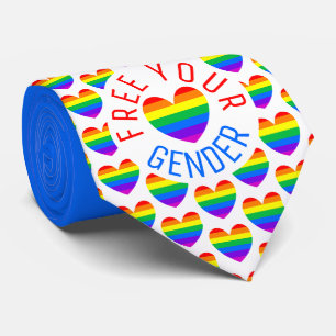 Frei Ihr Geschlecht, Regenbogenherz Krawatte