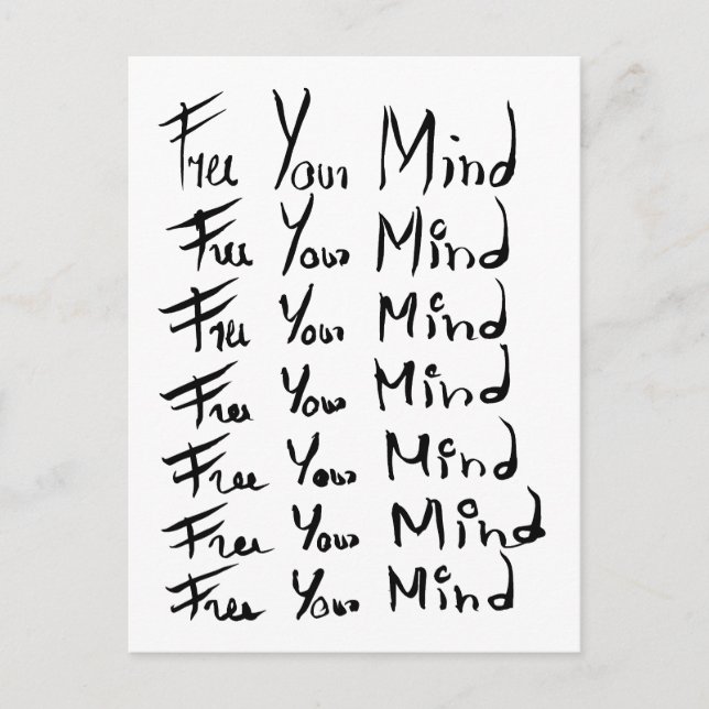 FREI! Motivierend Kalligraphie Postkarte (Vorderseite)