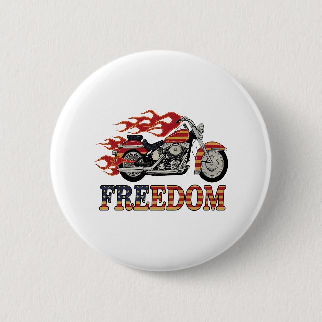Frei-Motorrad-Flammen Button (Vorderseite)