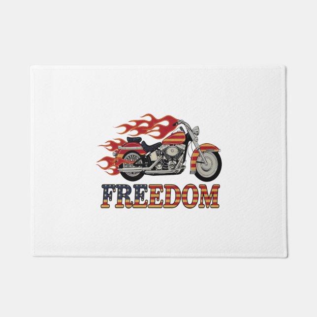 Frei-Motorrad-Flammen Fußmatte (Vorderseite)