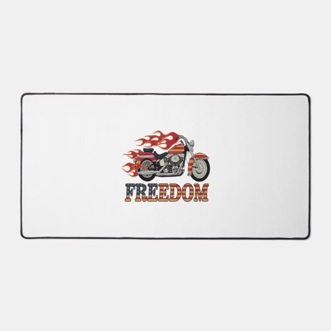 Frei-Motorrad-Flammen Schreibtischunterlage (Vorderseite)