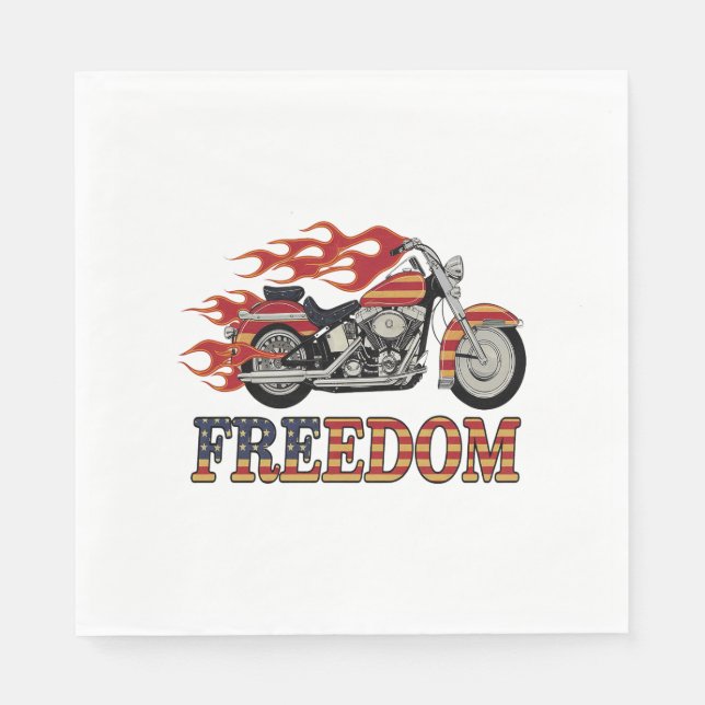 Frei-Motorrad-Flammen Serviette (Vorderseite)