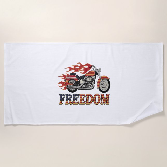 Frei-Motorrad-Flammen Strandtuch (Vorderseite)