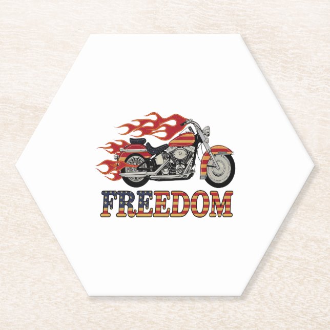 Frei-Motorrad-Flammen Untersetzer (Vorderseite)