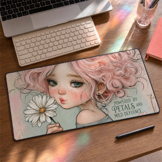 Frei nach dem Motto: Sassy Pink-Haired Daisy Girl Schreibtischunterlage