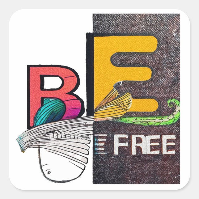 frei quadratischer aufkleber (Vorderseite)