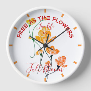Frei wie die Blume Gelbe Orange Ginkgo Blätter Uhr