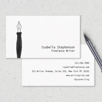 Freiberuflicher Autor Redakteur Texter Stift Visitenkarte