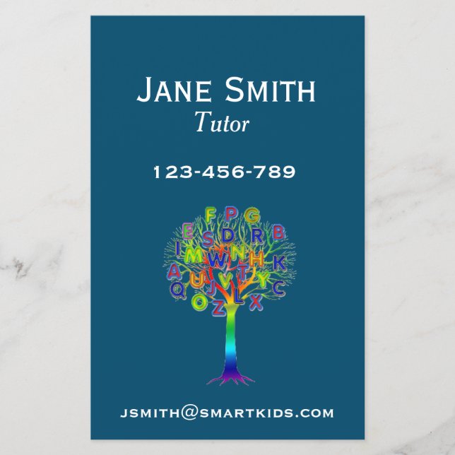 Freiberuflicher Tutor oder Lehrer für jedes Fach Flyer (Vorne)