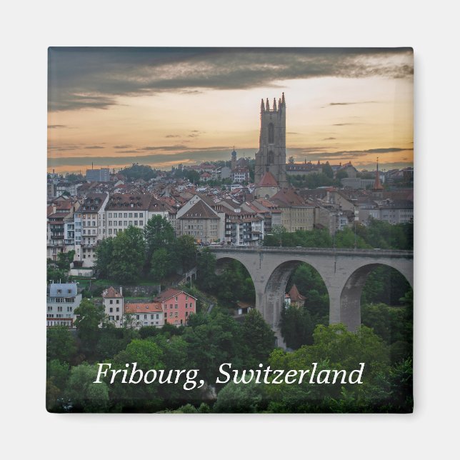Freiburg Schweiz Foto Magnet (Vorne)