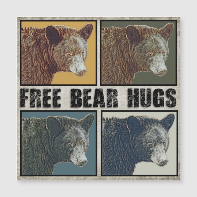 Freie Bärenhugs - Ermutigungskarte Magnetkarte (Vorderseite)