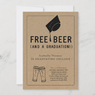 Freie Bier Funny 2025 Graduation Party Einladung