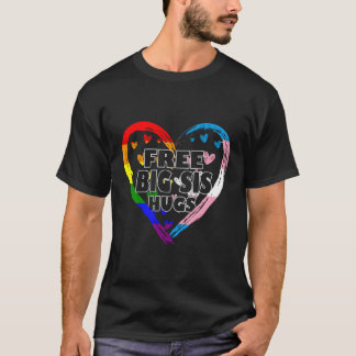 Freie Big Sis Hugs mit Regenbogen und Transgender  T-Shirt