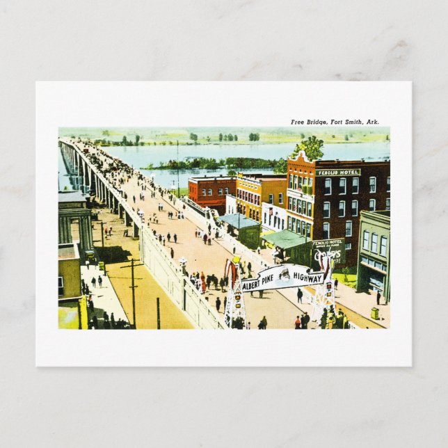 Freie Brücke, Fort Smith, Arkansas. Postkarte (Vorderseite)