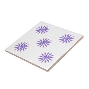 Freie fließende Blumen Pretty In Purple Blatt Kuns Fliese