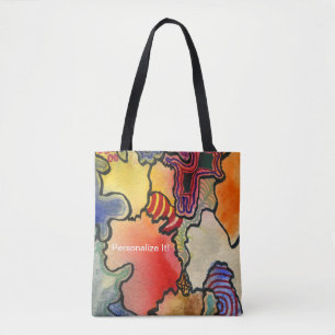 Freie Form von abstrakten coolen und warmen Farbze Tasche