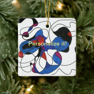 Freie Formularlinien und Bio Formen in Blau. Keramikornament