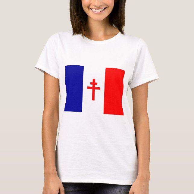 Freie französische Kraft-Flagge T-Shirt (Vorderseite)