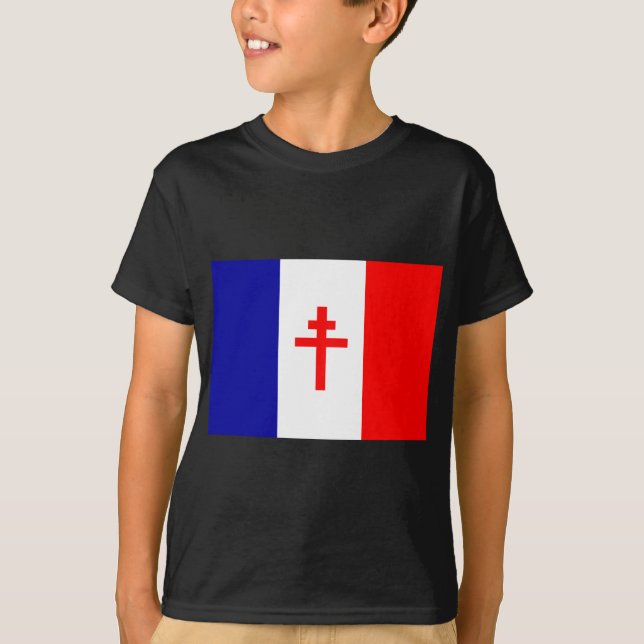 Freie französische Kraft-Flagge T-Shirt (Vorderseite)