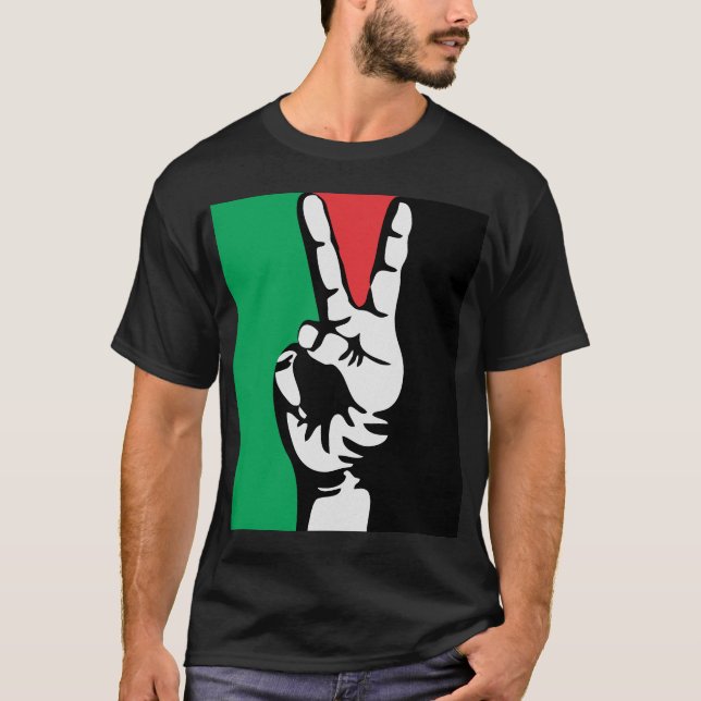 freie freie Palästina FRIEDENSflagge Gaza T-Shirt (Vorderseite)