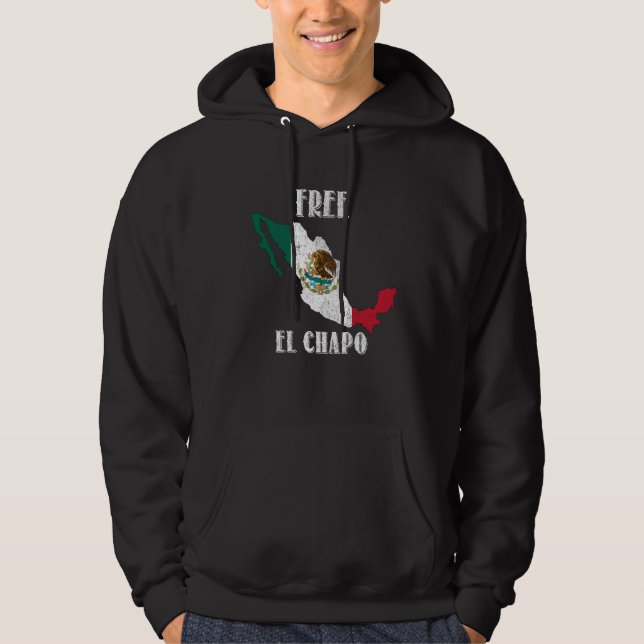 Freie Gangster-Grafik-Männer EL Chapo Hoodie (Vorderseite)