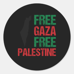 Freie Gaza-Streifen - Freie Palästina Runder Aufkleber