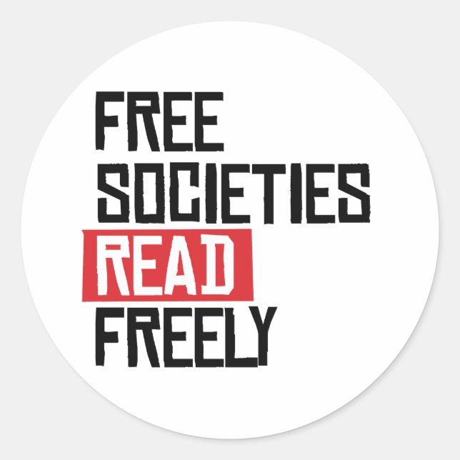 Freie Gesellschaften lesen sich frei Runder Aufkleber (Vorderseite)