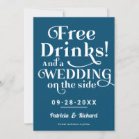 Freie Getränke Funny Lässig Wedding retten das Dat