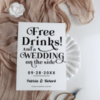 Freie Getränke Funny Lässig Wedding retten das Dat