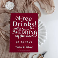 Freie Getränke Funny Lässig Wedding retten das Dat