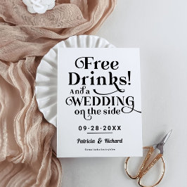 Freie Getränke Funny Lässig Wedding retten das Dat Postkarte